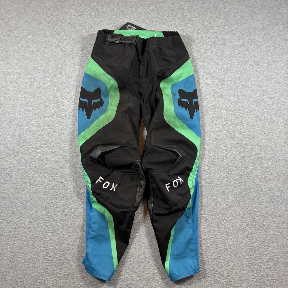 Fox Racing 180 Motocross Pants Youth 24 Blue Green Black MX ATV Riding Gear